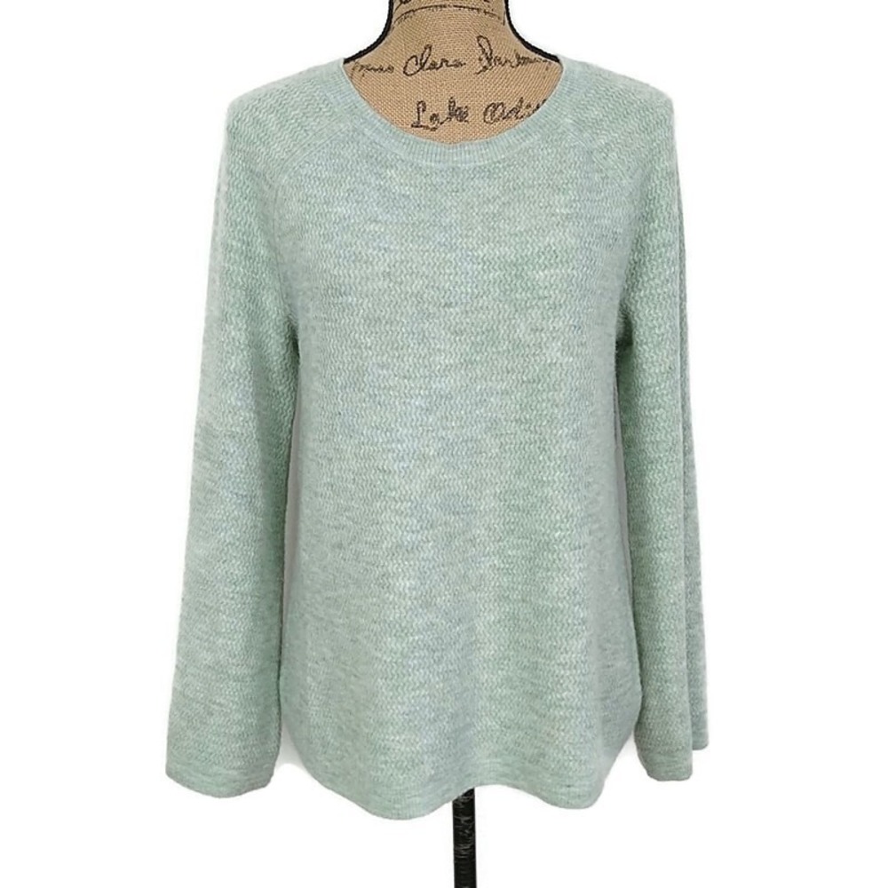 LOFT Mint Green Soft Knit Sweater Lightweight Minimalist Pullover Cozy sz S